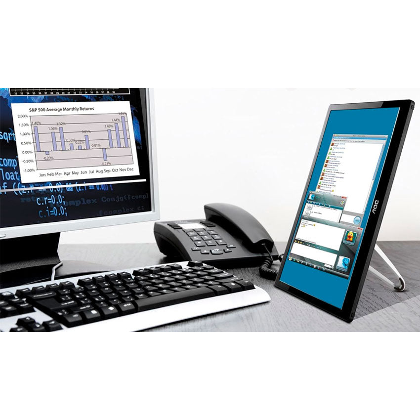 AOC MONITOR LED 15.6" HD, 60 HZ, USB 3.0, VESA, BAJO CONSUMO ENERGETICO REACONDICIONADO