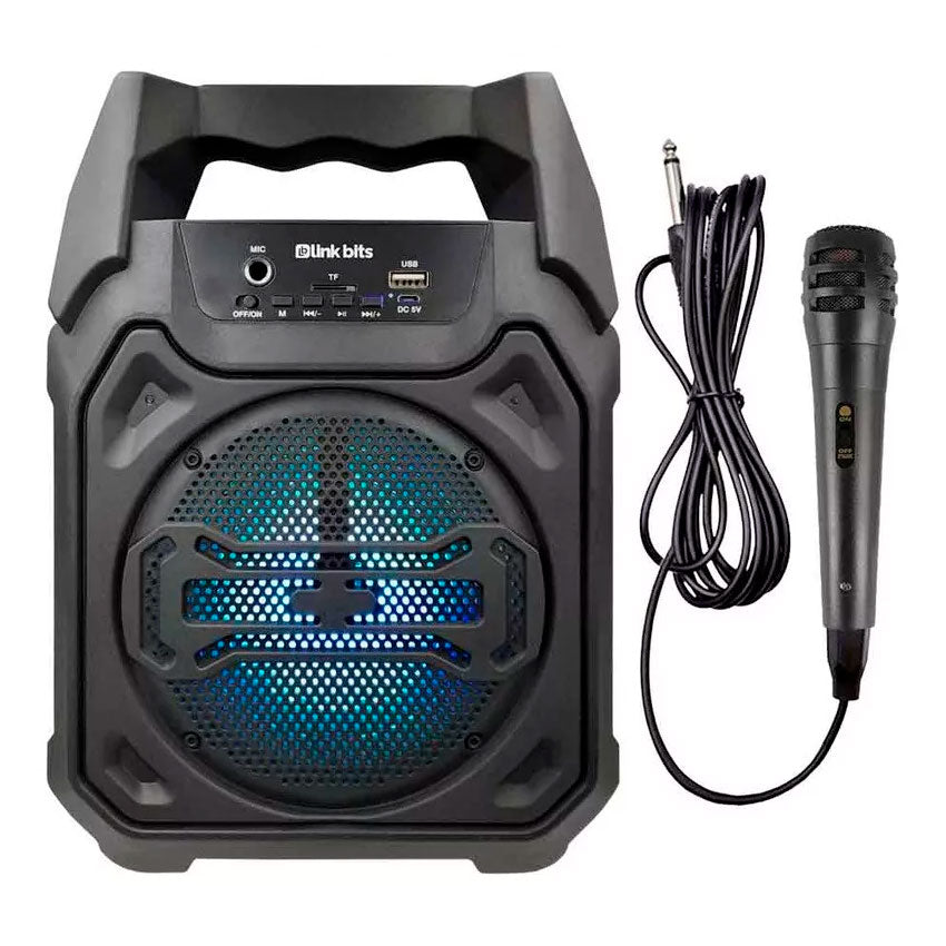 LINKBITS BAFLE 8" RECARGABLE LUCES LED RADIO FM BT