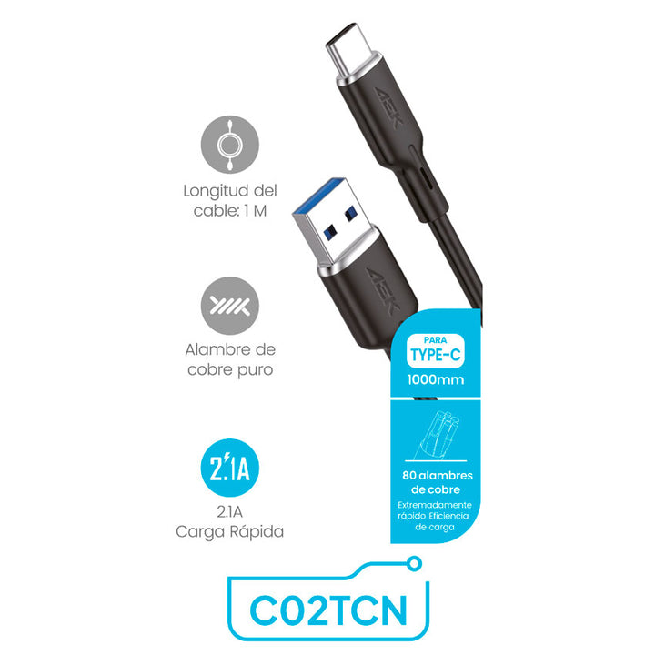AEK CABLE USB A USB TIPO "C"