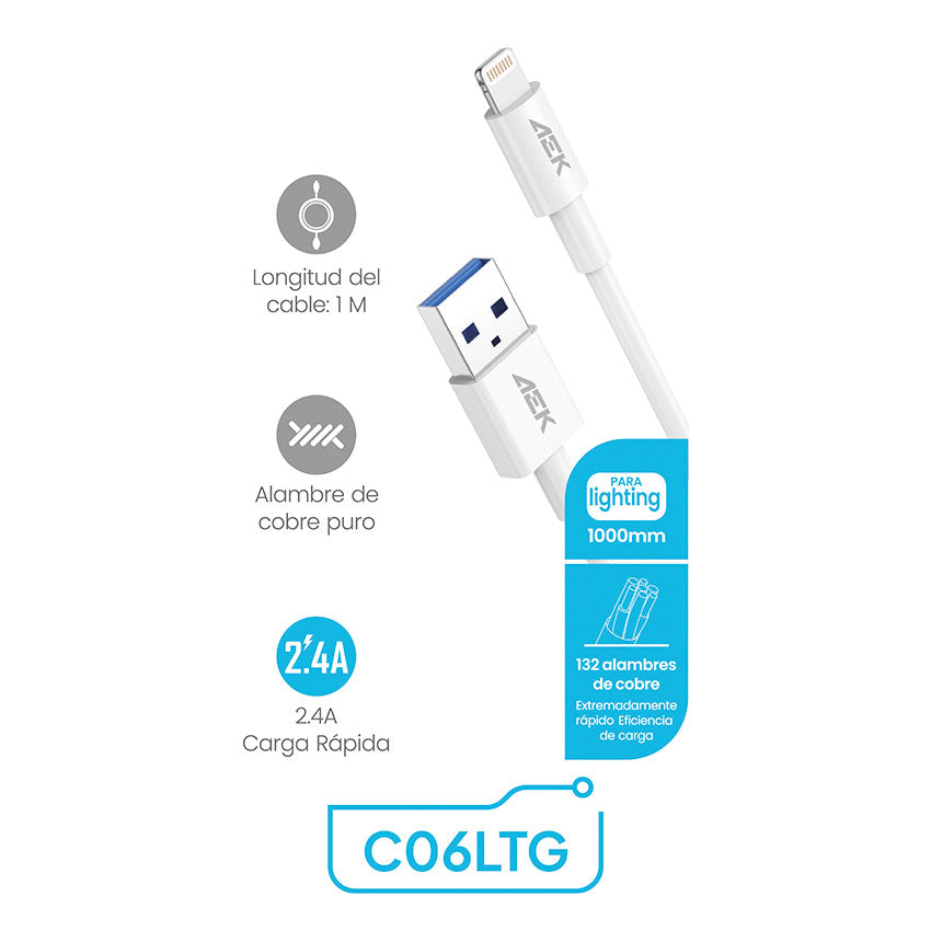 AEK CABLE USB A USB LIGHTNING