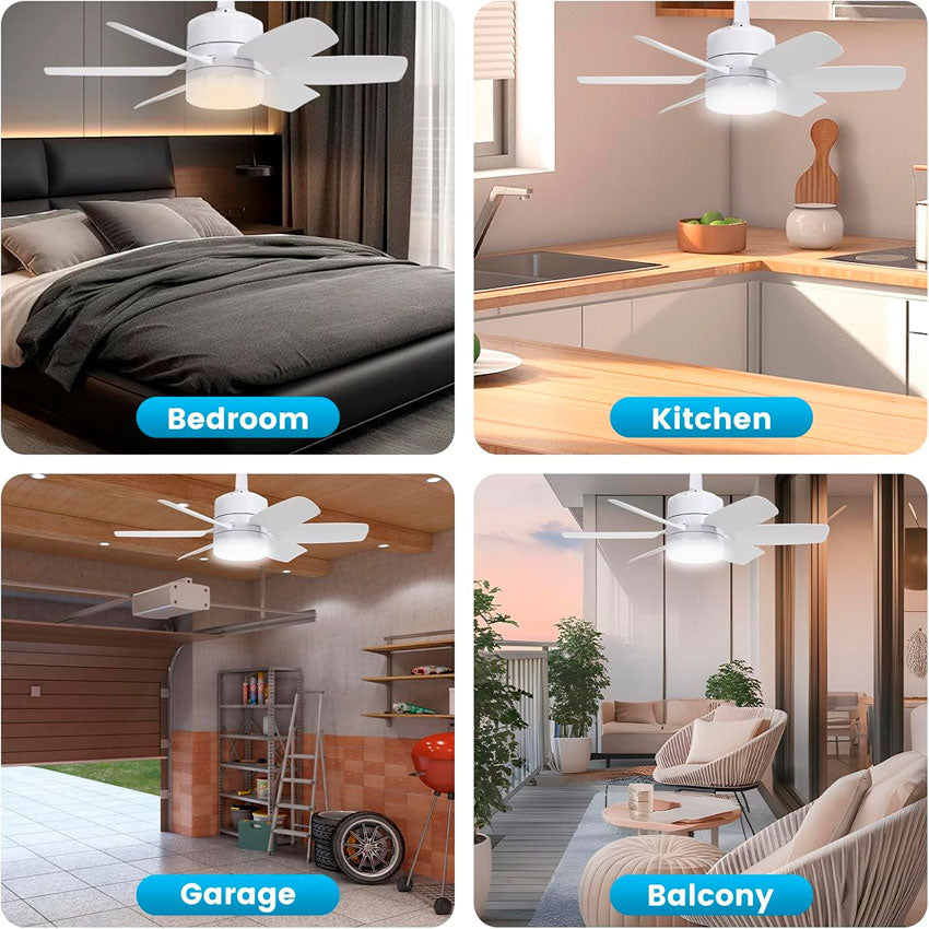 TIANLAI LÁMPARA CON VENTILADOR 3 VELOCIDADES, ASPAS DESMONTABLES