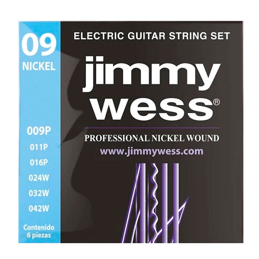 JIMMY WESS ENCORDADURA PROFESIONAL PARA GUITARRA ELECTRICA ACERO NIQUELADO.009-.042