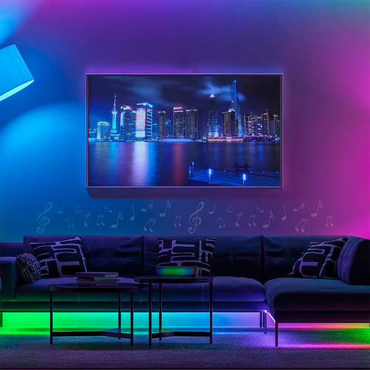 TIRA LUCES LED RGB+IC REACTIVA AL SONIDO MONSTER 5 MT