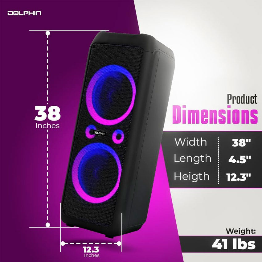 BAFLE DOLPHIN 2X12" RECARGABLE