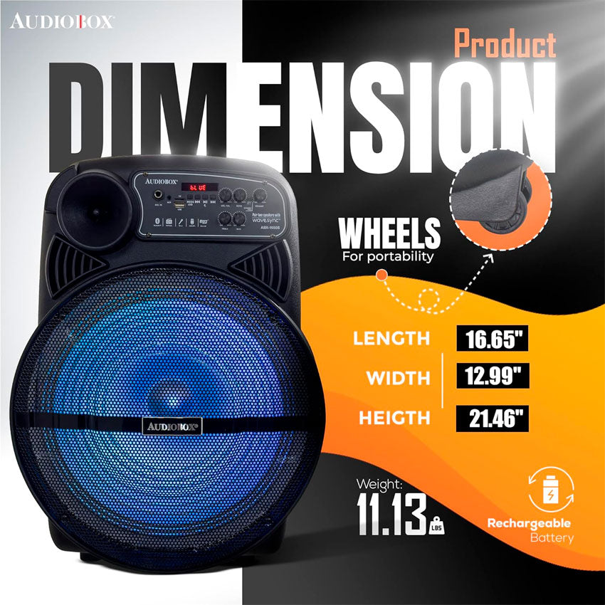 BAFLE AUDIOBOX 15" RECARGABLE