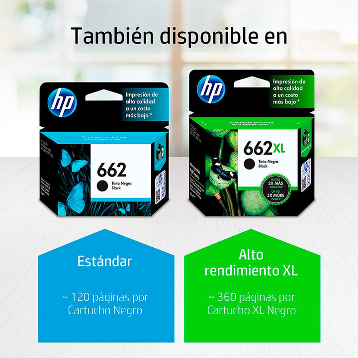 HP CARTUCHO DE TINTA XL NEGRO PARA IMPRESORA #662 NEGRO