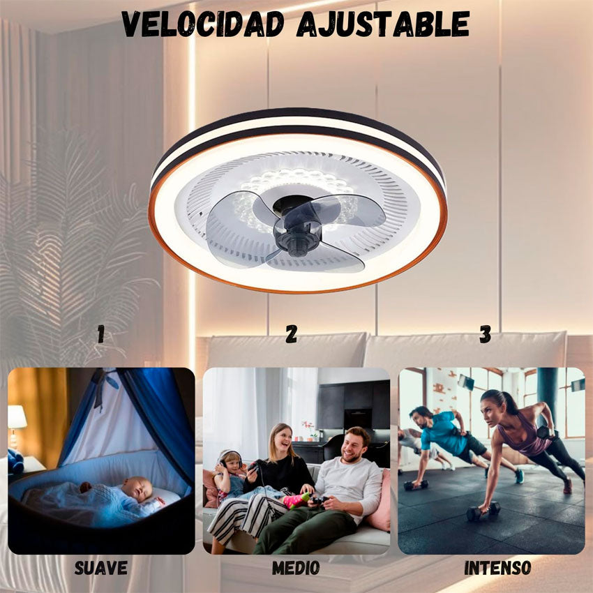 MEGALUZ VENTILADOR CON LUZ LED 12" POTENTE, EFICIENTE Y CON ESTILO