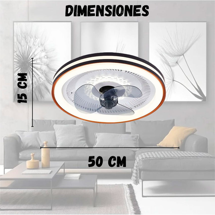 MEGALUZ VENTILADOR CON LUZ LED 12" POTENTE, EFICIENTE Y CON ESTILO