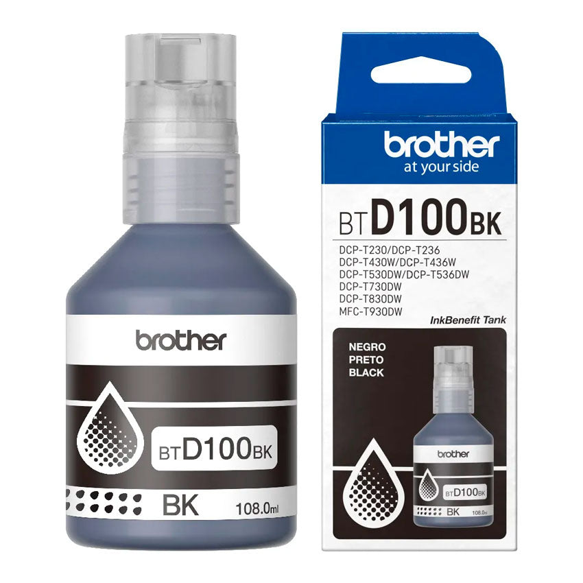 BROTHER BOTELLA DE TINTA NEGRO BTD100BK INKBENEFIT TANK ULTRA ALTO RENDIMIENTO