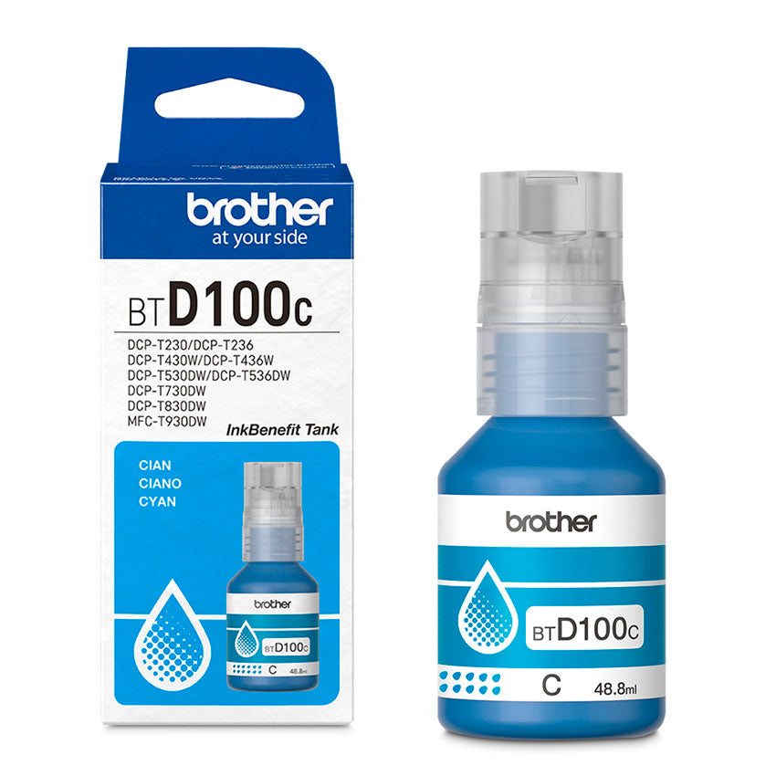 BROTHER BOTELLA DE TINTA CYAN BTD100C INKBENEFIT TANK ULTRA ALTO RENDIMIENTO