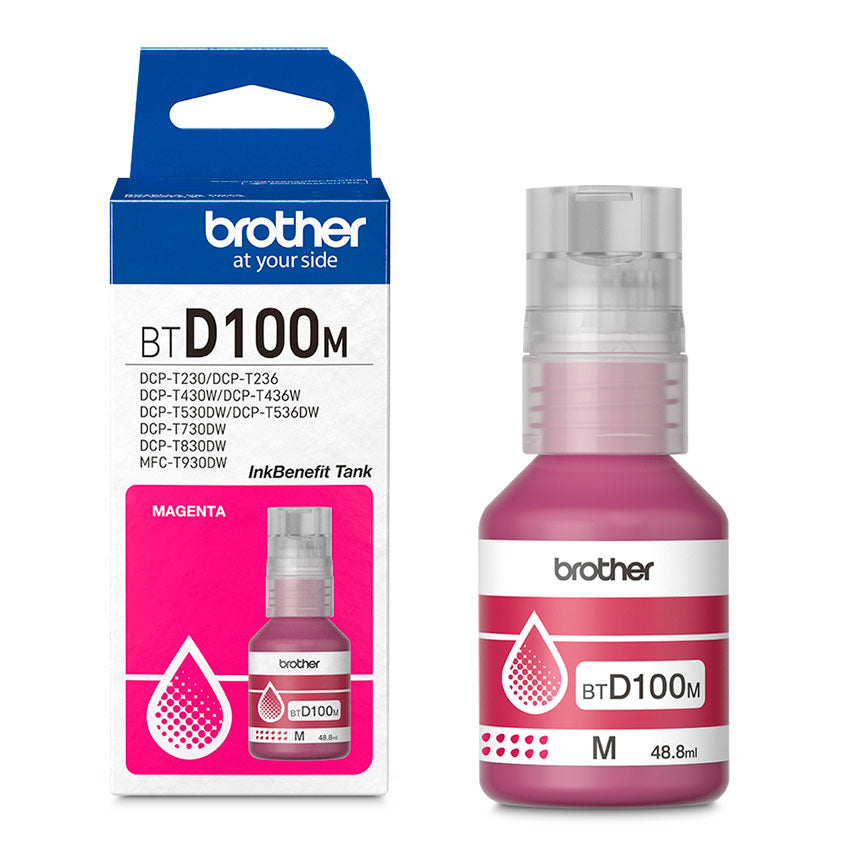 BROTHER BOTELLA DE TINTA MAGENTA BTD100M INKBENEFIT TANK ULTRA ALTO RENDIMIENTO