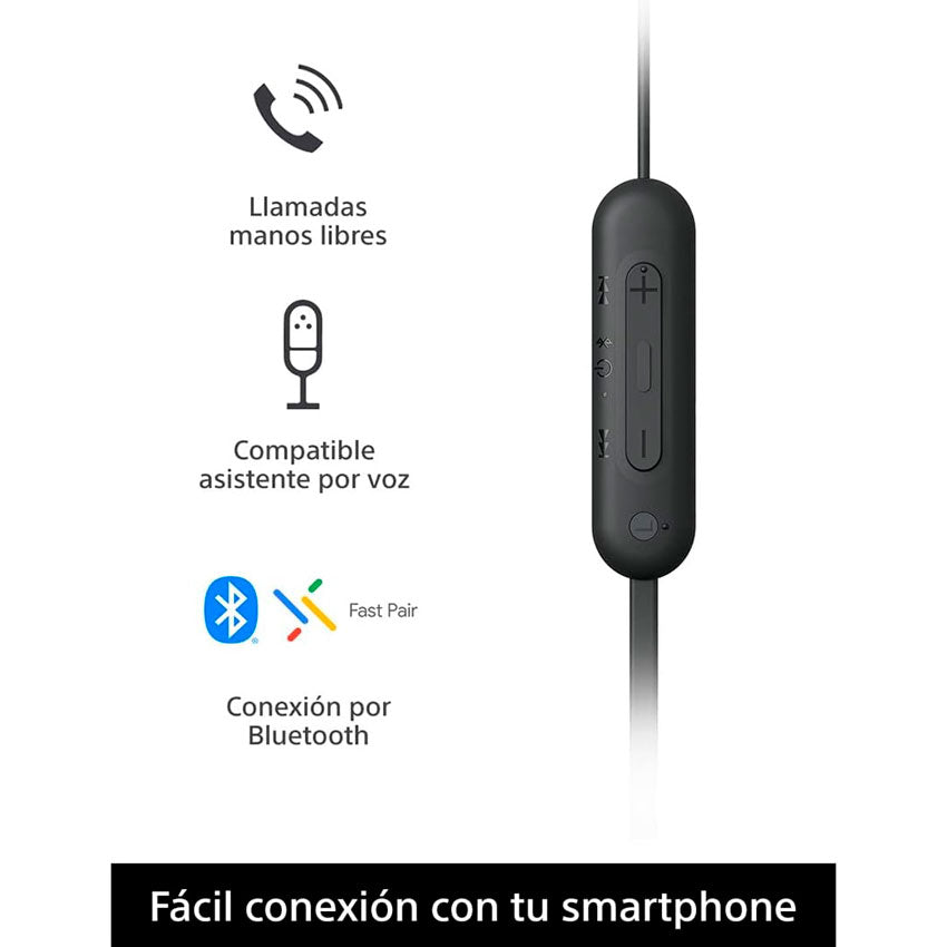 SONY AUDIFONOS BLUETOOTH WIC100 NEGRO