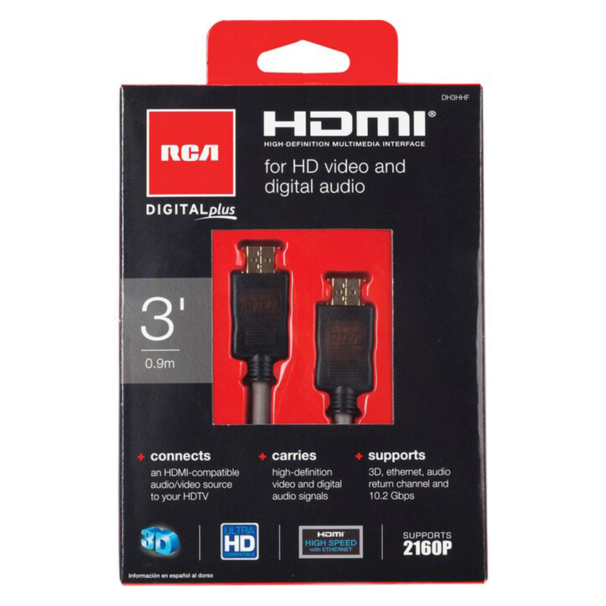 RCA CABLE HDMI 3 FT. 4K ULTRA HD