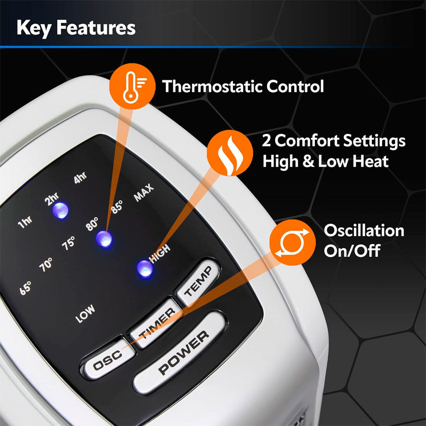 LASKO CALEFACTOR DE TORRE CERÁMICA PLATA 120W