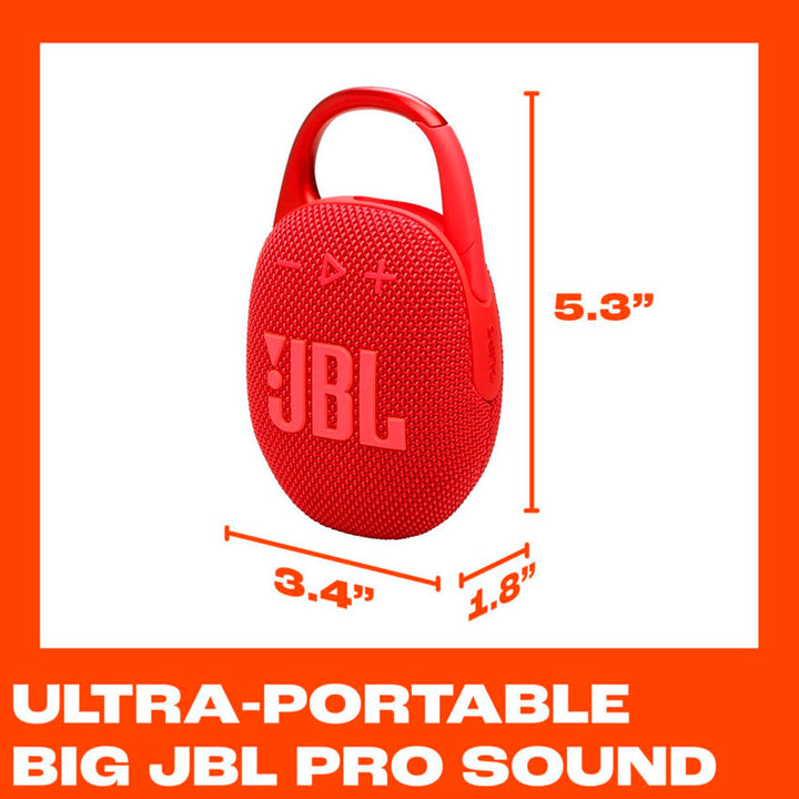 JBL BOCINA BLUETOOTH CLIP 5 ROJO