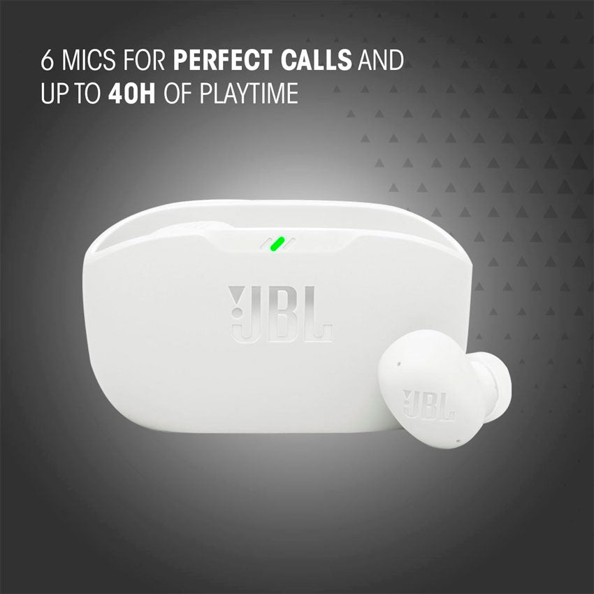 Jbl Audifonos True Wireless Vibe Buds 2 Color Blanco Sonido Potente y Cancelación de Ruido