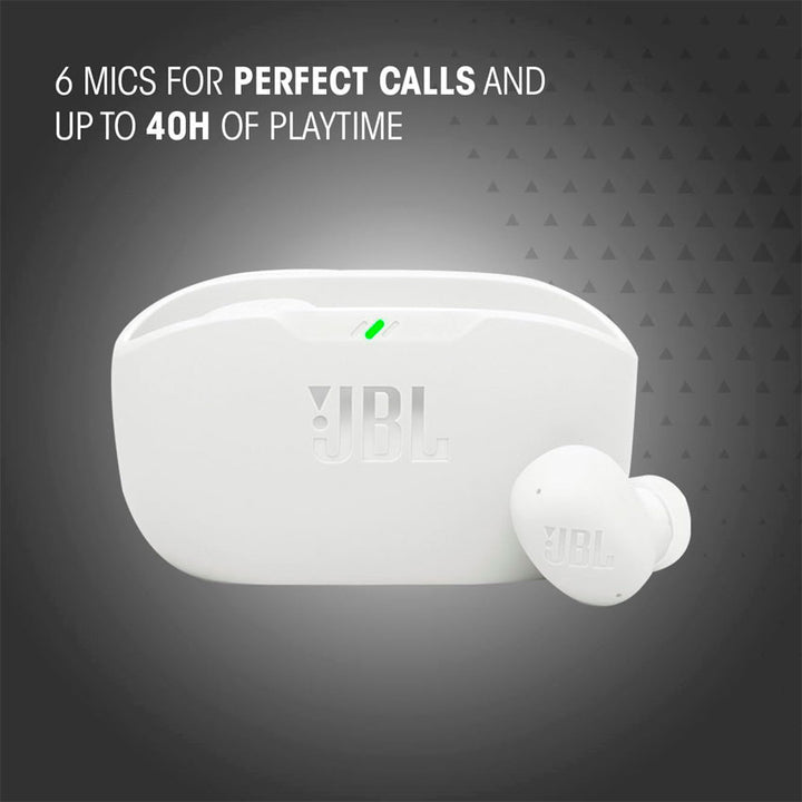 Jbl Audifonos True Wireless Vibe Buds 2 Color Blanco Sonido Potente y Cancelación de Ruido