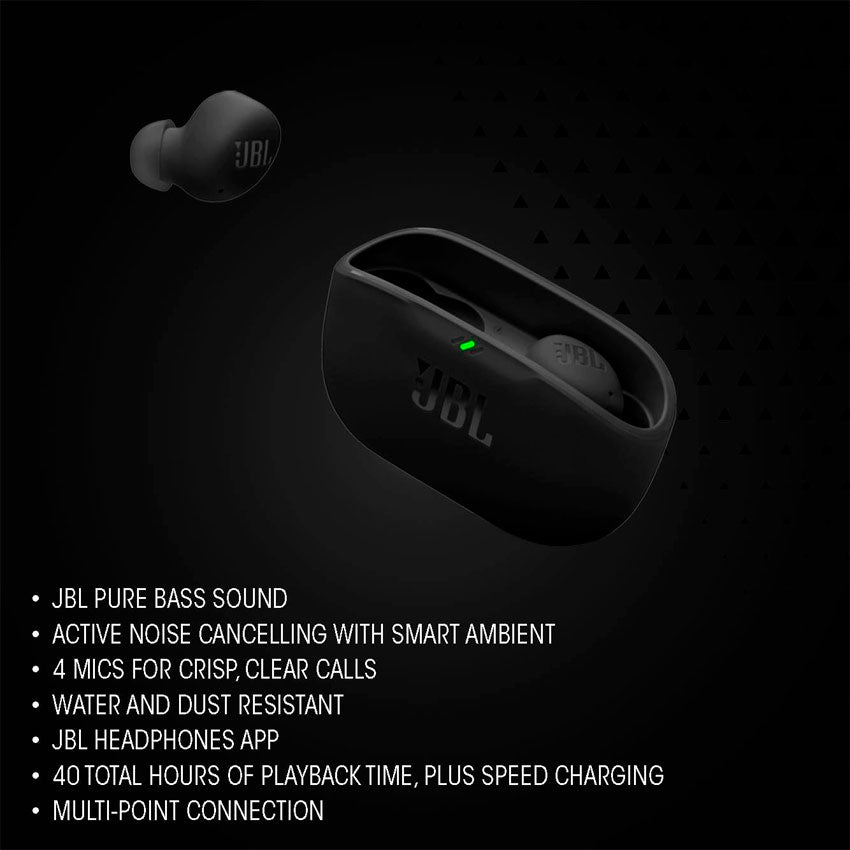 Jbl Audifonos True Wireless Vibe Buds 2 Color Blanco Sonido Potente y Cancelación de Ruido