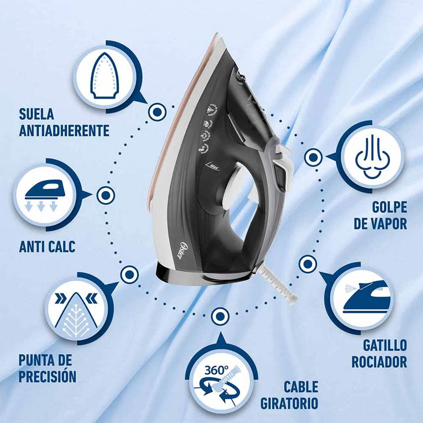 OSTER PLANCHA DE VAPOR GRIS