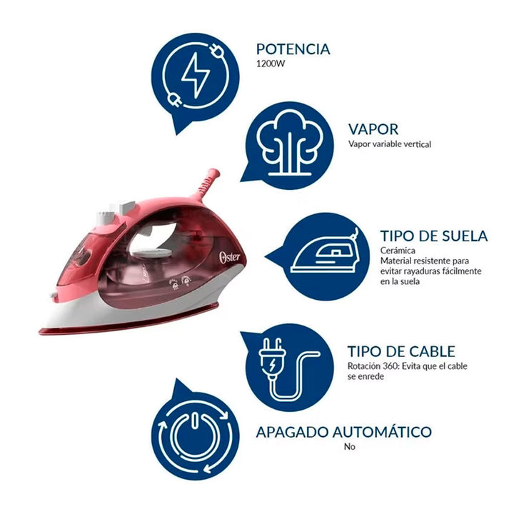 Plancha de Vapor Oster Rosa ( Gcstbs5053-013)