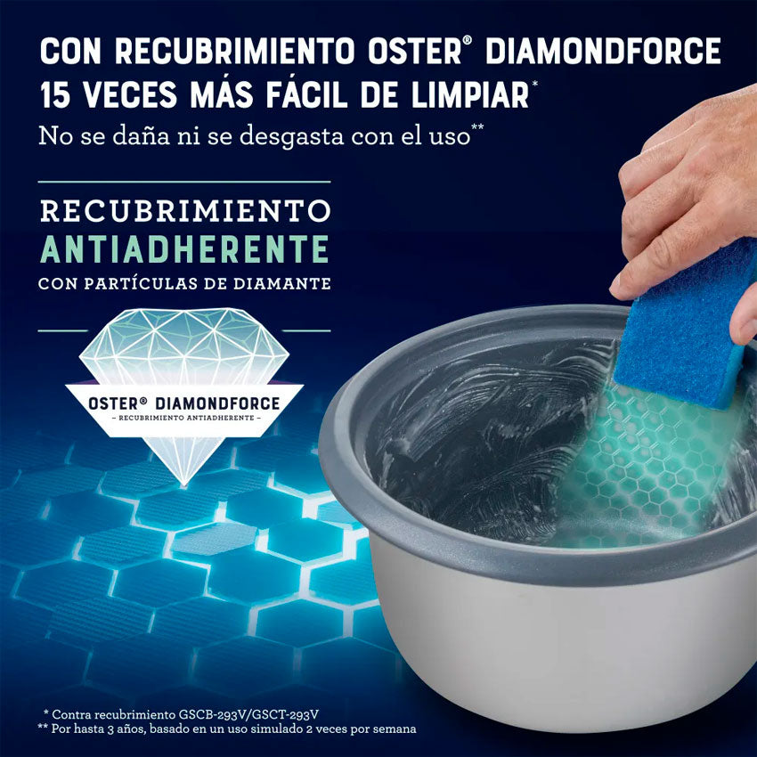 Oster Olla Arrocera 7 Tazas Negra de Gran Capacidad ( Ckstrcb7dfblk-013)