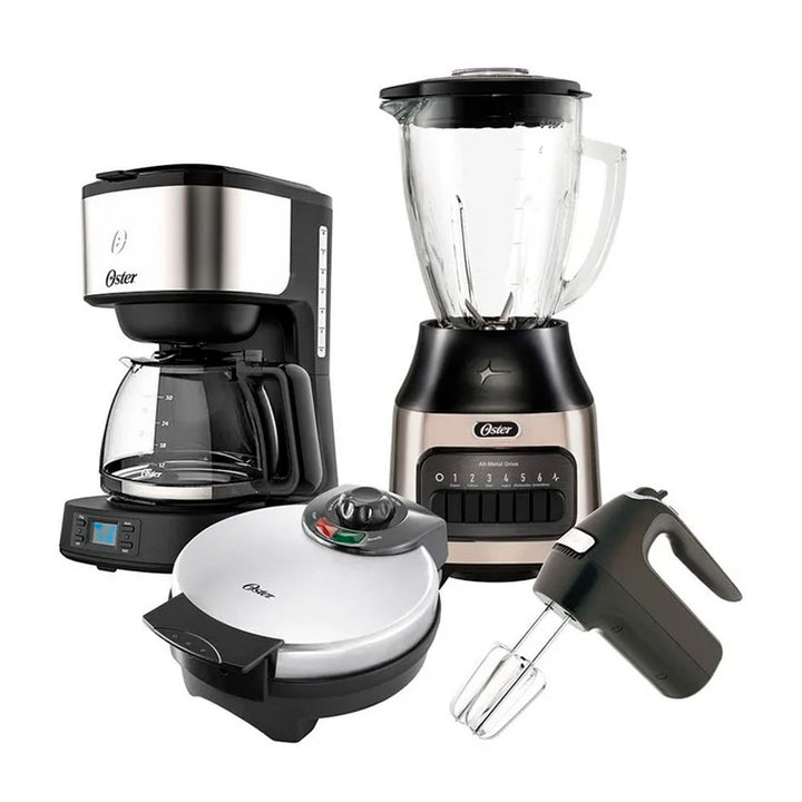 COMBO OSTER 4 ELEMENTOS LICUADORA, BATIDORA, CAFETERA, WAFLERA