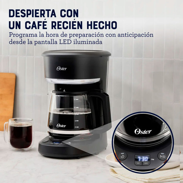 CAFETERA 12 TAZAS OSTER NEGRA (BVSTDCP121B)