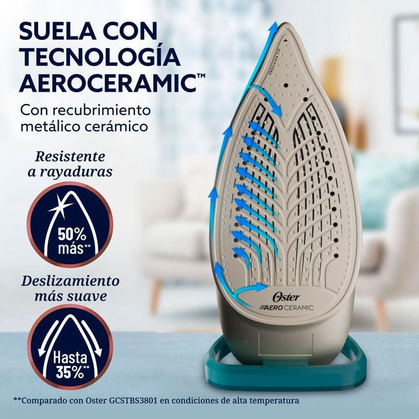 PLANCHA DE VAPOR OSTER AZUL VERDE