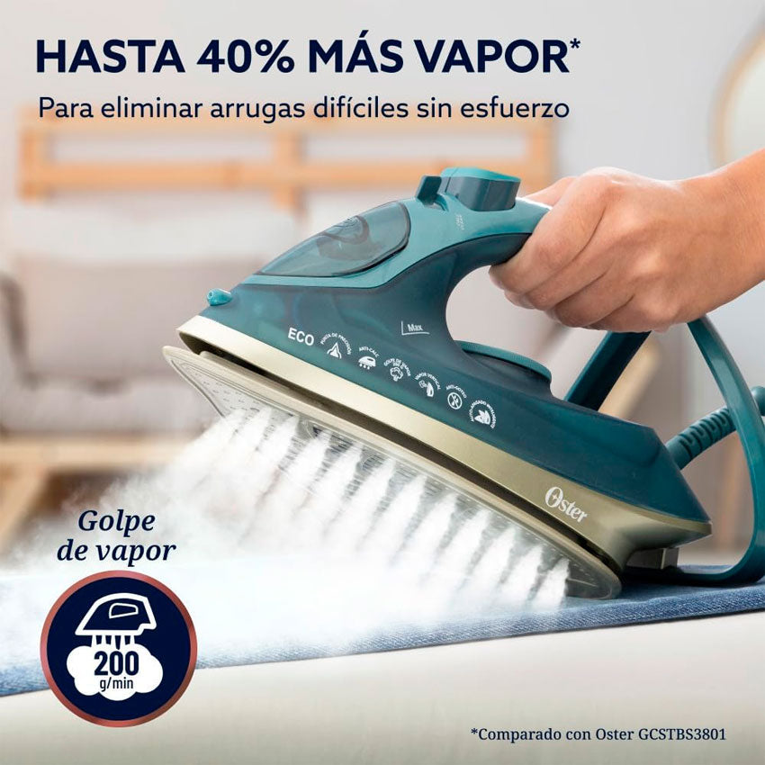 PLANCHA DE VAPOR OSTER AZUL VERDE