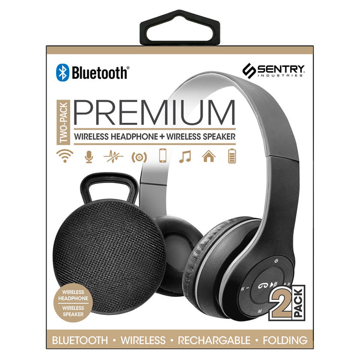 AUDIFONOS BLUETOOTH SENTRY PREMIUM C/BOCINA NEGRO (12)