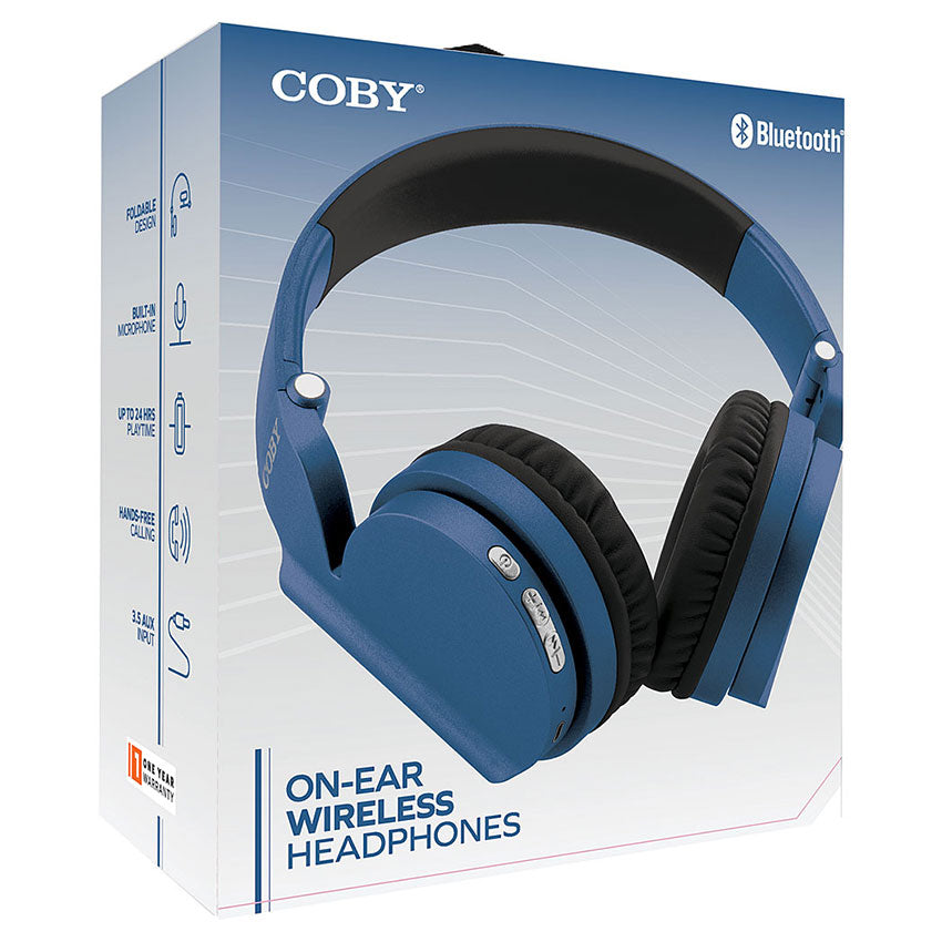 COBY AUDIFONOS BLUETOOTH ON EAR COLOR AZUL