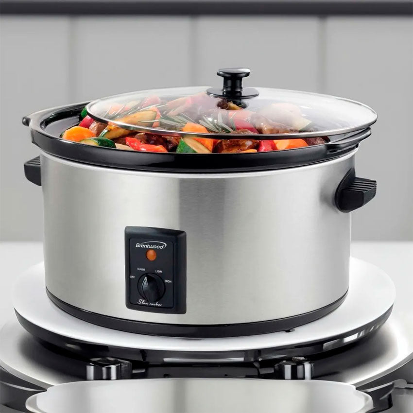 BRENTWOOD OLLA LENTO COCIMIENTO 7.50L PLATEADO
