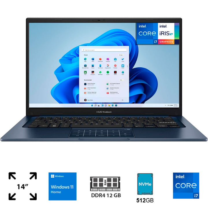 LAPTOP ASUS 14" 12 GB RAM 512 GB SSD PROCESADOR I7-1355U
