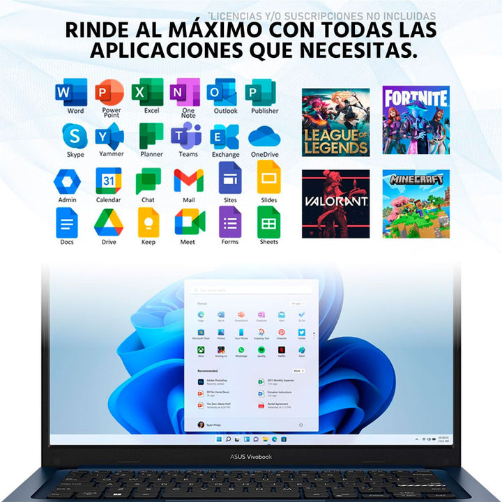 LAPTOP ASUS 14" 12 GB RAM 512 GB SSD PROCESADOR I7-1355U