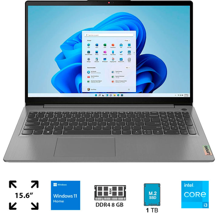 LAPTOP LENOVO 15.6" 8 GB RAM 1 TB S