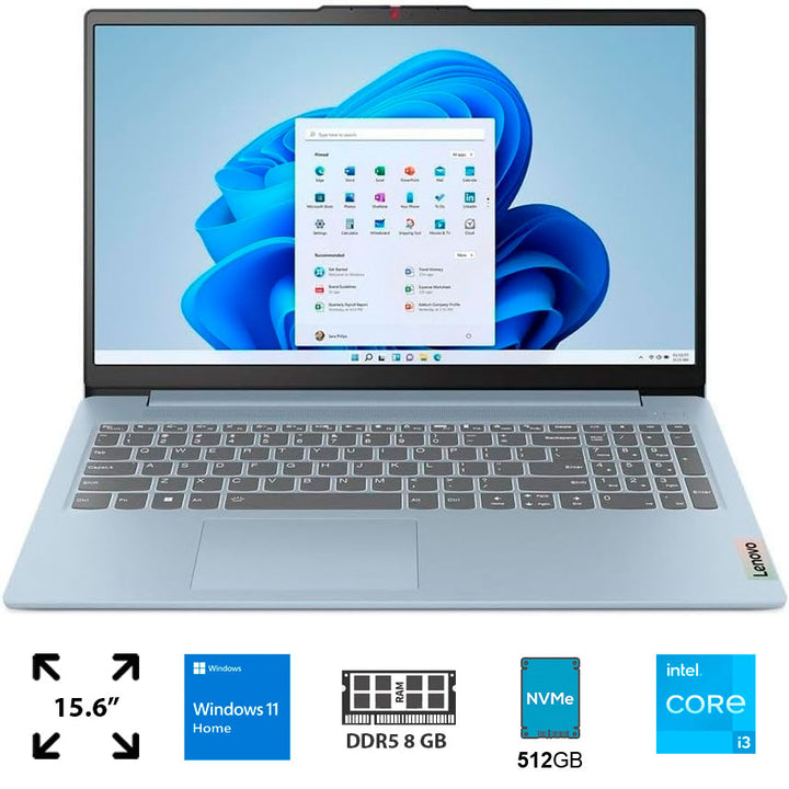 LAPTOP LENOVO 15.6" 8 GB RAM, 512 GB SSD, I3-1315U, W11 H