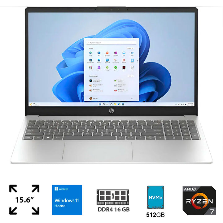 Hp Laptop 15.6" 16 Gb Ram 512 Gb Ssd Windows 11 Home Ryzen 7-7730u