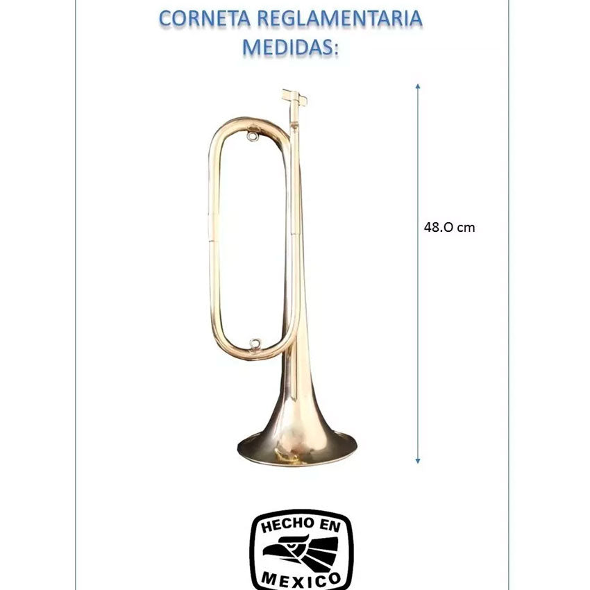 CORNETA REGLAMENTARIA DE LATON GRANDE SIN BOQUILLA