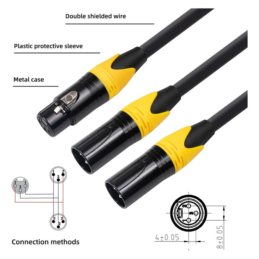 CABLE PARA MICROFONO PLUG XLR HEMBRA 2 XLR MACHO 1M APOLO