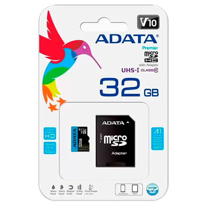 ADATA MEMORIA MICRO SD 32GB V10 C/ADAPTADOR