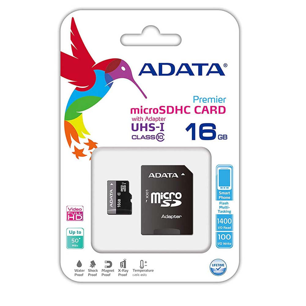 ADATA MEMORIA MICRO SD 16GB AUSDH16GUICL10RA1