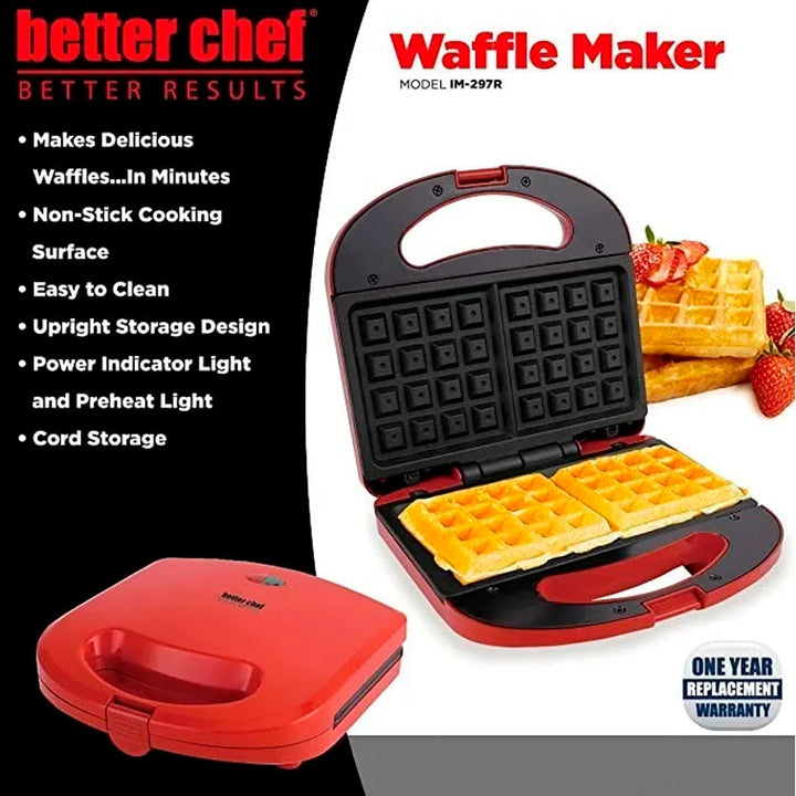 WAFFLERA ELECTRICA BETTER CHEF ROJA