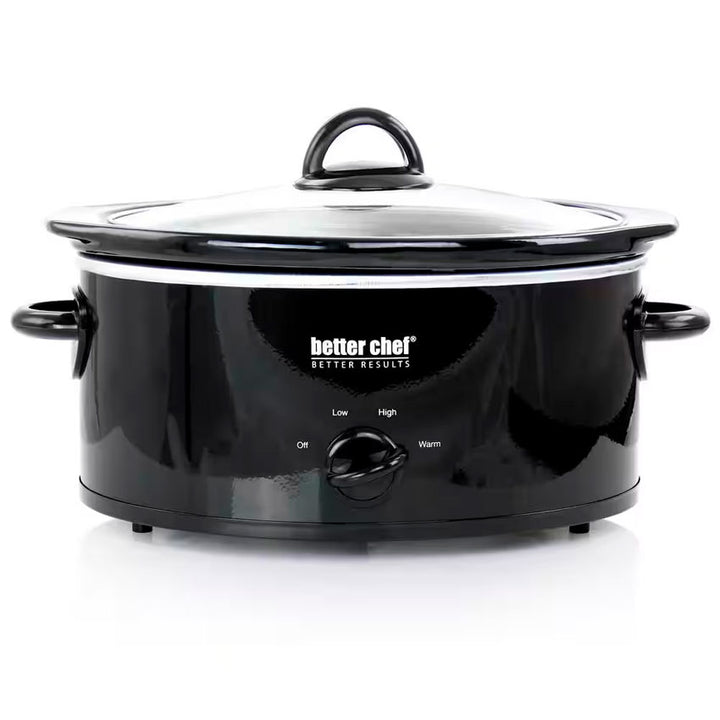BETTER CHEF OLLA DE COCCIÓN LENTA OVALADA 3 QT TAPA DE VIDRIO