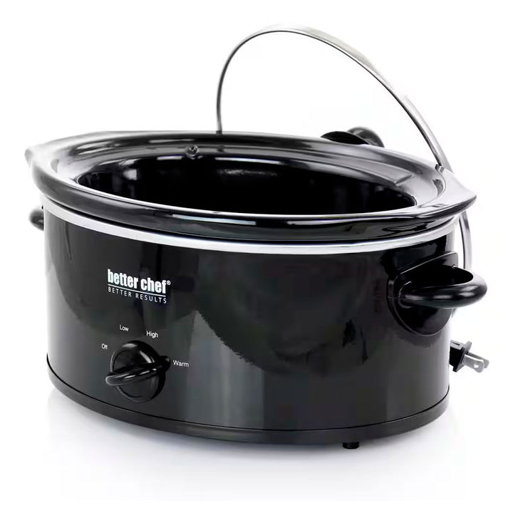 BETTER CHEF OLLA DE COCCIÓN LENTA OVALADA 3 QT TAPA DE VIDRIO