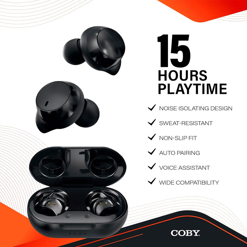 COBY AUDIFONOS TRUE WIRELESS IN EAR COLOR NEGRO