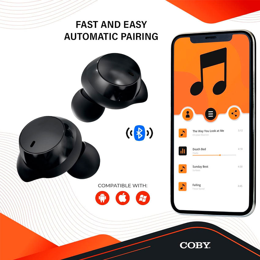 COBY AUDIFONOS TRUE WIRELESS IN EAR COLOR NEGRO