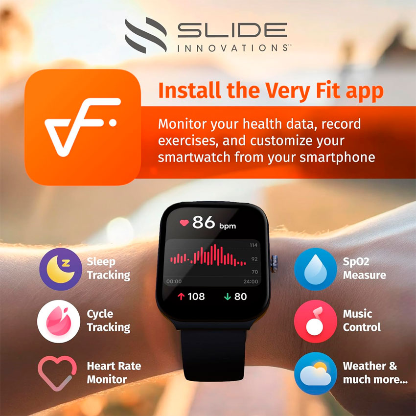 SLIDE SMARTWATCH RELOJ INTELIGENTE UNISEX PRESION ARTERIAL DEPORTIVO