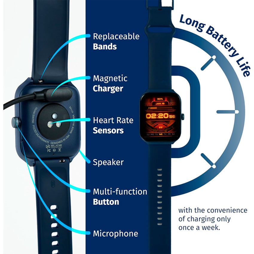 SLIDE SMARTWATCH RELOJ INTELIGENTE UNISEX PRESION ARTERIAL DEPORTIVO