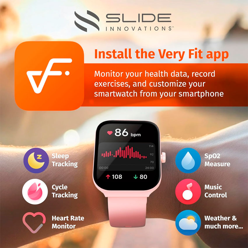 SLIDE SMARTWATCH RELOJ INTELIGENTE UNISEX PRESION ARTERIAL DEPORTIVO