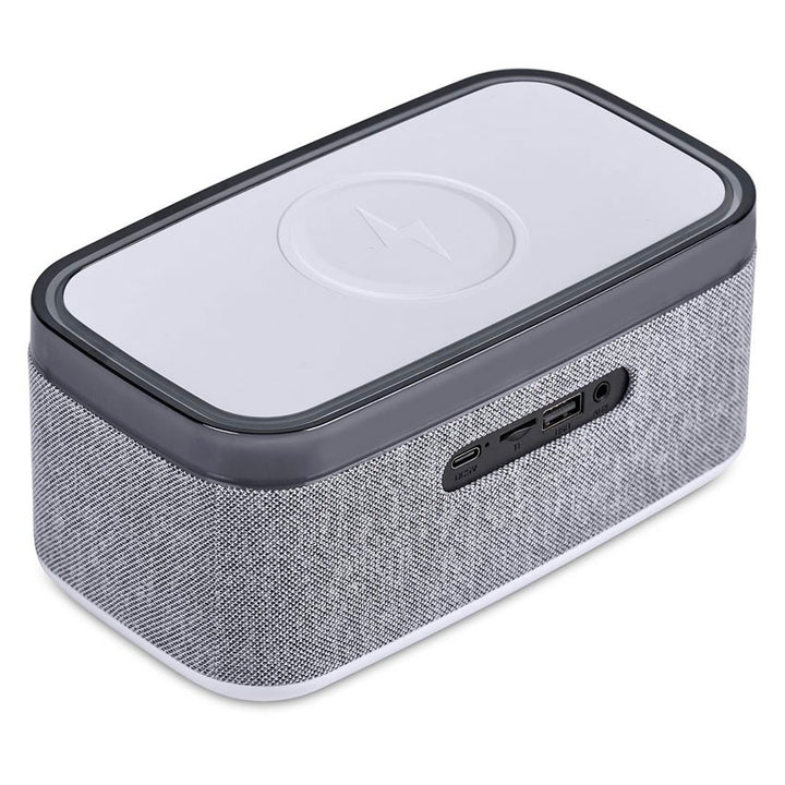 CHARGEWORX RELOJ DESPERTADOR DIGITAL CON CARGADOR WIRELESS Y ALTAVOZ BLUETOOTH